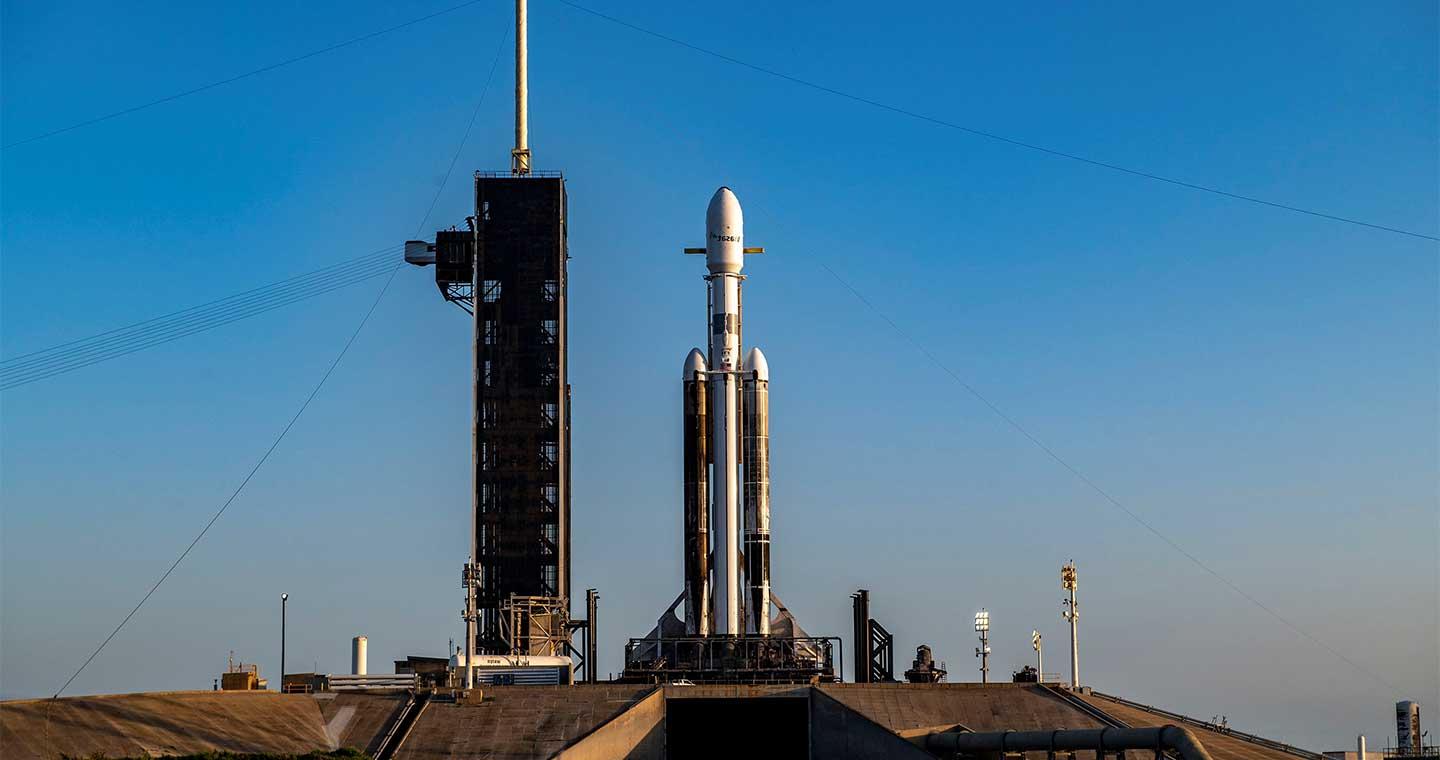 The ViaSat-3 payload on the launch pad in Cape Canaveral, Florida